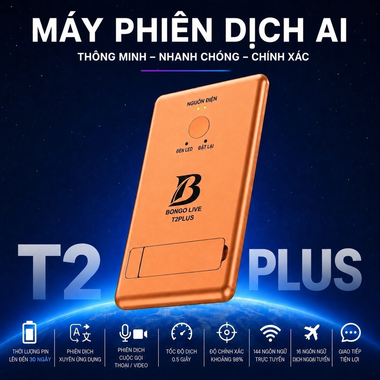 MÁY PHIÊN DỊCH AI BONGO LIVE T2PLUS