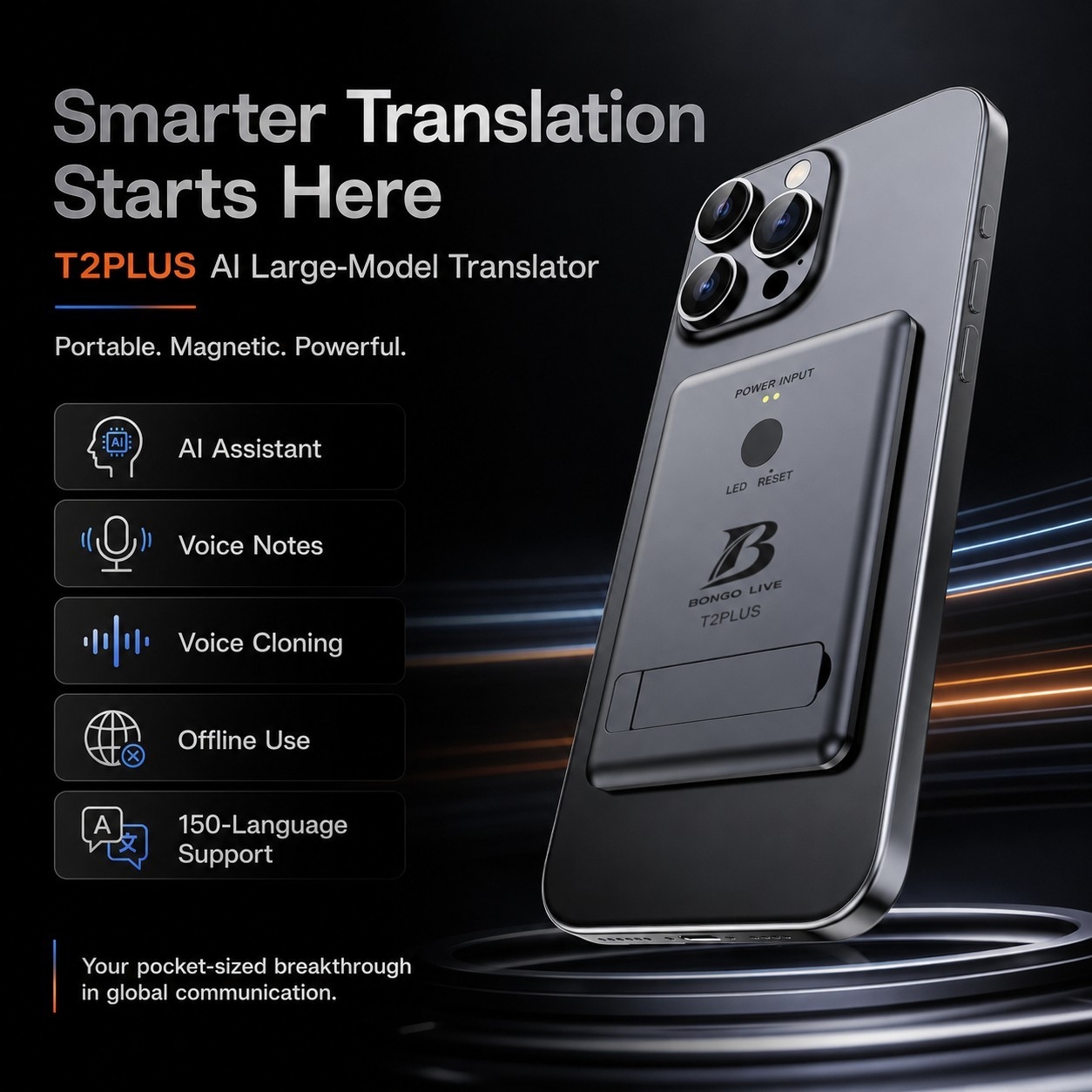 MÁY PHIÊN DỊCH AI BONGO LIVE T2PLUS